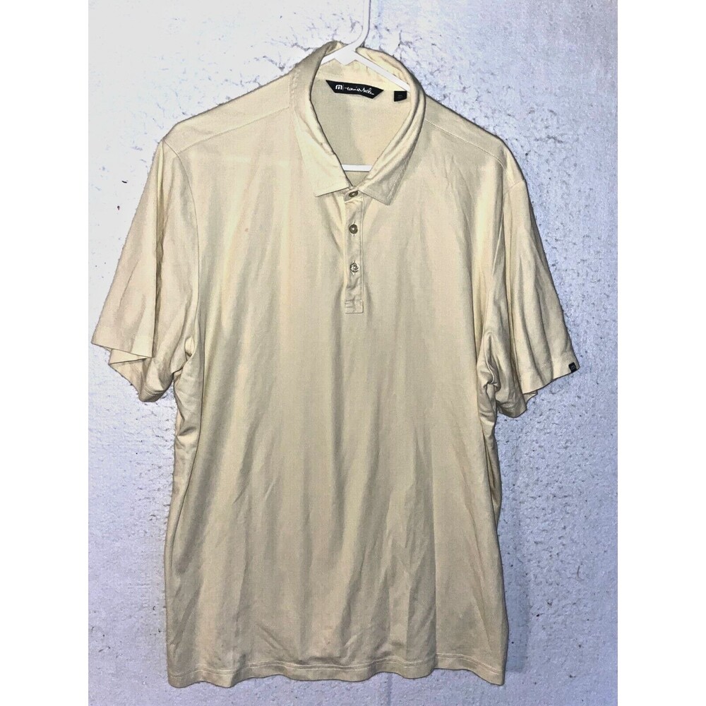 Travis Mathew Polo Mens 2XL Yellow Short Sleeve Casual Golf